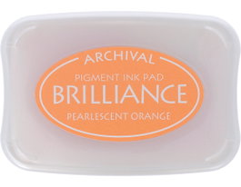 Tsukineko Brilliance Almohadilla de Tinta Anaranjado Perlado Efecto Nacarado 95x65mm