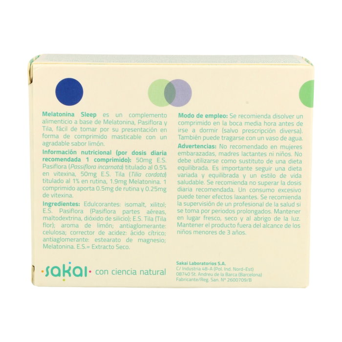 Sakai Melatonina Sleep 60 comprimidos masticables Sakai Melatonina Sleep 60 comprimidos masticables