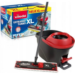 Vileda Ultramat Turbo XL fregona con cubo microfibra, 420 mm, negro y rojo