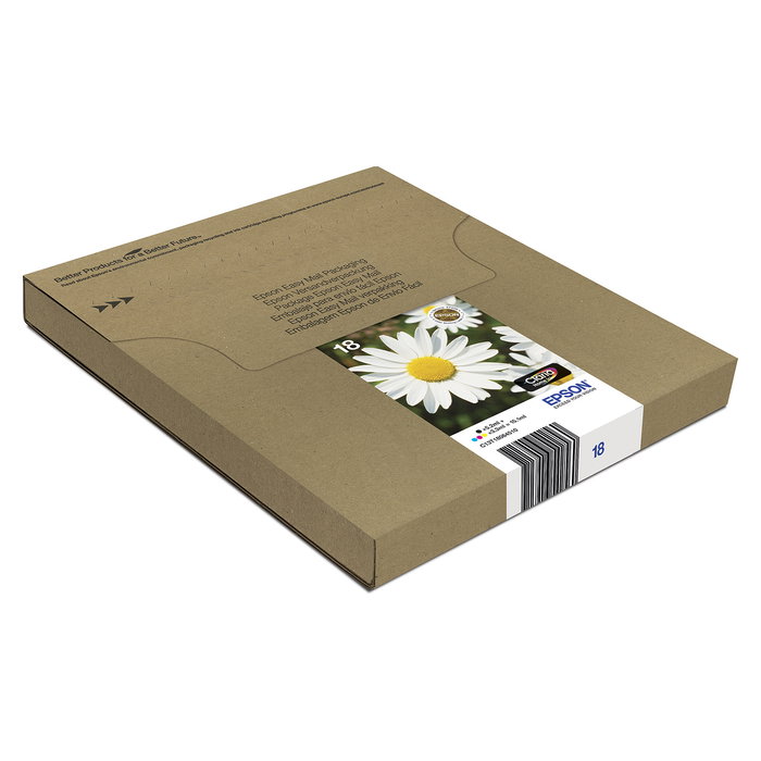 Epson Original C13T18064511 Pack Easy Mail Daisy 4 Colores Negro Cian Magenta Amarillo para Expression Home XP Serie 18ml Cartuchos Multipack