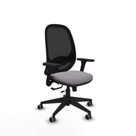 PIQUERAS Y CRESPO Silla de oficina Cilanco con mecanismo Sincro/Traslack, Gris y Negro
