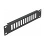DeLOCK Patchpanel de Fibra Óptica 10" 12 Puertos para SC Duplex/LC Quad, Montaje en Rack 1U, Negro - Panel de Conexión para Red
