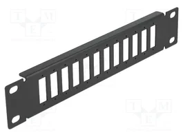DeLOCK Panel de conexión de fibra óptica de 10 pulgadas, 12 puertos SC Duplex/LC Quad, 1U, negro