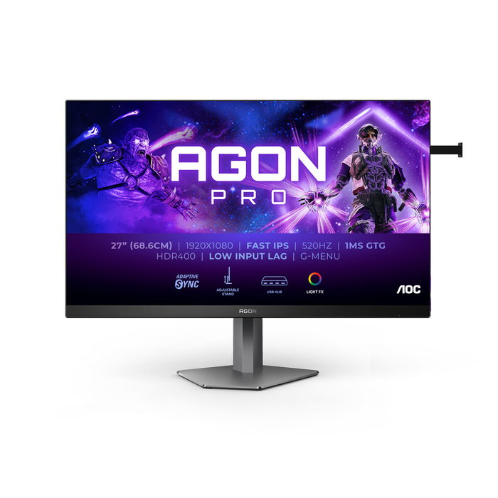 AOC AG276FK Monitor Gaming 27 pulg. Fast IPS 520 Hz Full HD Black/Grey, AG276FK