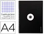 Antartik Cuaderno Espiral A4 Tapa Forrada 80 Hojas 90gr Cuadro 5mm Negro