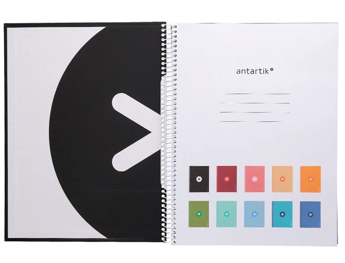 Antartik Cuaderno Espiral A4 Tapa Forrada 80 Hojas 90gr Cuadro 5mm Negro