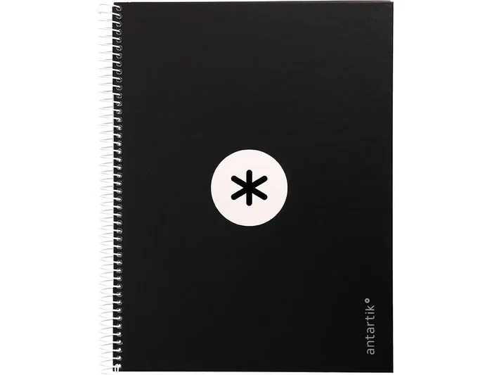 Antartik Cuaderno Espiral A4 Tapa Forrada 80 Hojas 90gr Cuadro 5mm Negro