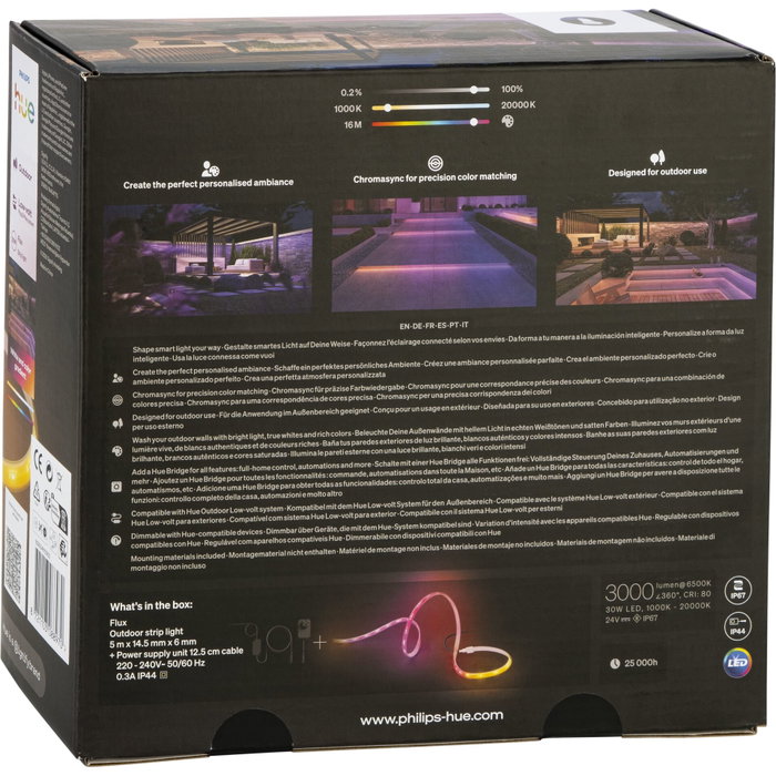 Philips Hue Tira LED Flux Exterior 5m 3000 lm Blanco