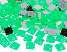 Innspiro Gemas Decorativas Acrílicas Cuadrado Verde Fluor 12x12mm 500u.