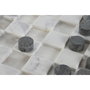 DKD Home Decor Juego de Damas de Piedra 30x30x3 cm Blanco y Gris