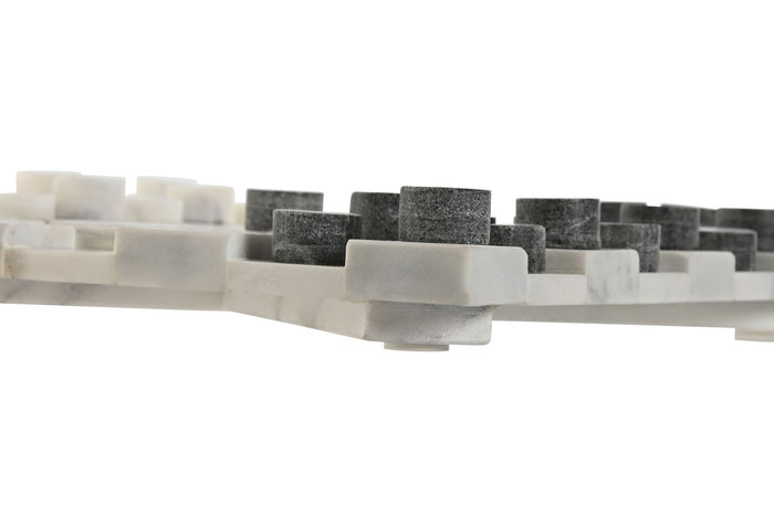 DKD Home Decor Juego Blanco Gris 30 x 30 x 3 cm