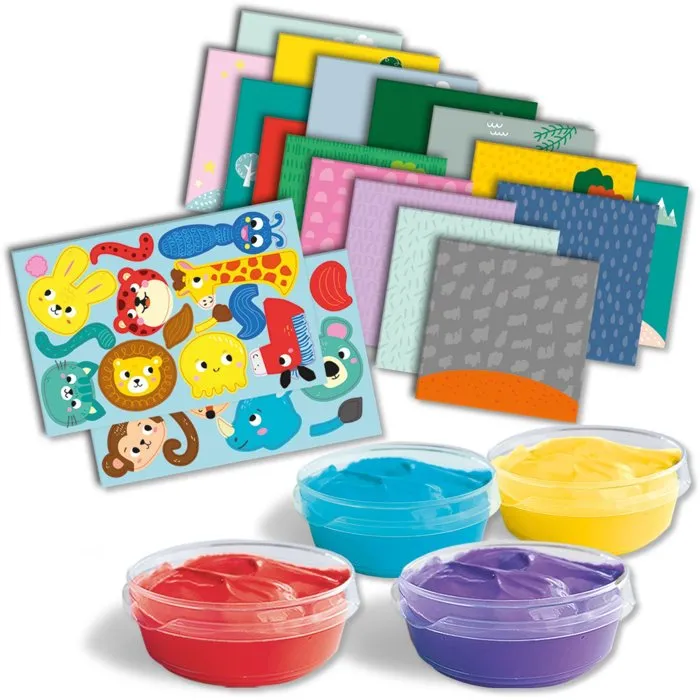 Ses Creative - Juego Creativo: Mis Primeros Animales para Pintar a Mano y con los Dedos con Cartas y Pegatinas