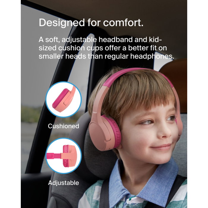Belkin Soundform Mini Auriculares Inalámbricos Rosa para Niños USB-C