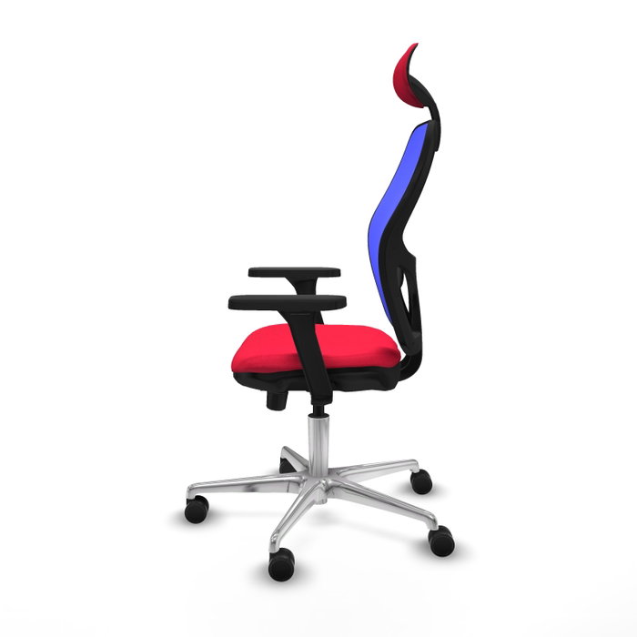 PIQUERAS Y CRESPO Silla de oficina Jorquera con mecanismo Sincro/Traslack, Rojo y Azul