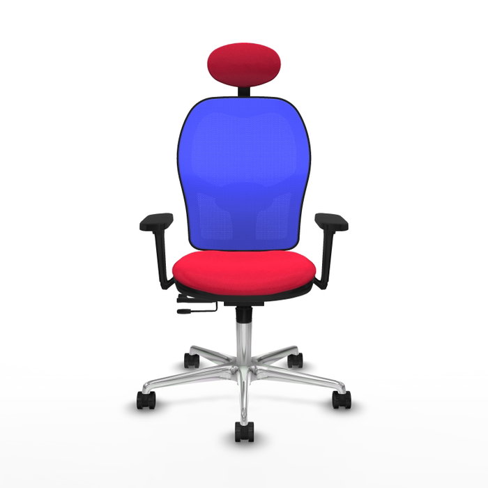 PIQUERAS Y CRESPO Silla de oficina Jorquera con mecanismo Sincro/Traslack, Rojo y Azul