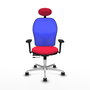 PIQUERAS Y CRESPO Silla de oficina Jorquera con mecanismo Sincro/Traslack, Rojo y Azul