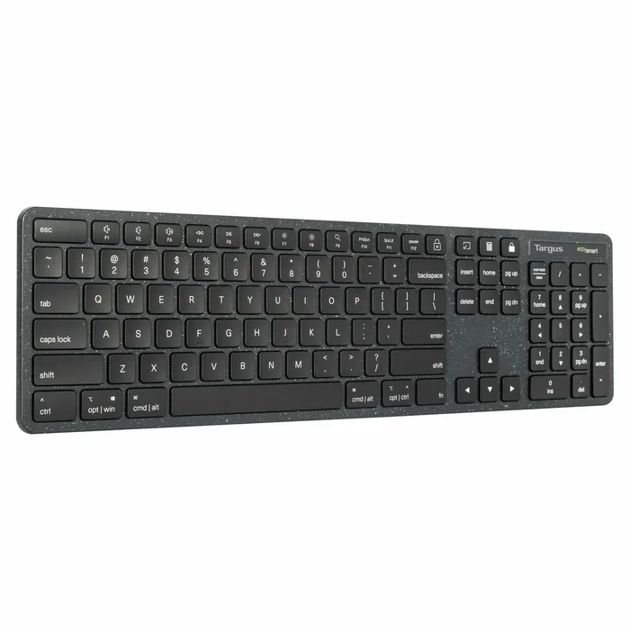 Targus EcoSmart AKB874UK Teclado USB Alámbrico Completo 100% QWERTY Inglés UK Negro, Teclas Multimedia y Windows, Antimicrobiano