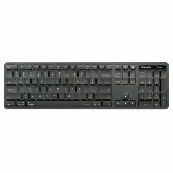 Targus EcoSmart AKB874UK Teclado USB Alámbrico Completo 100% QWERTY Inglés UK Negro, Teclas Multimedia y Windows, Antimicrobiano