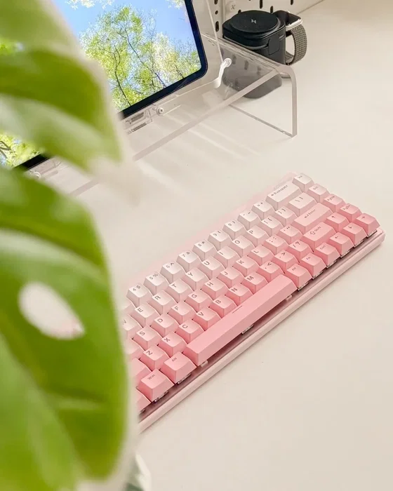 Mchose MC-Ace68Air-8 Teclado Mecánico Gaming Inalámbrico 68 Teclas Layout Español Retroiluminación Rosa