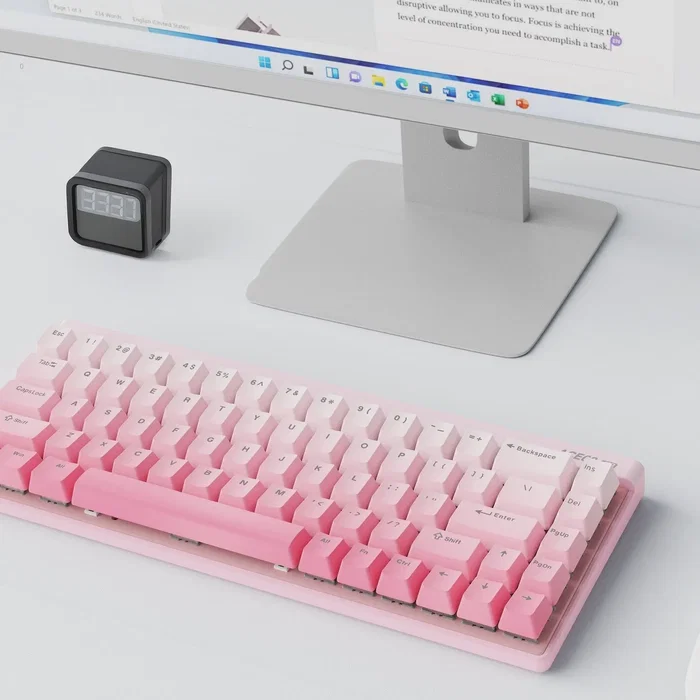 Mchose MC-Ace68Air-8 Teclado Mecánico Gaming Inalámbrico 68 Teclas Layout Español Retroiluminación Rosa
