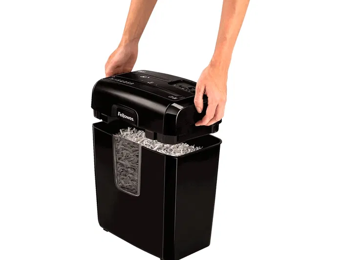 Fellowes Destructora LX-25M Capacidad 6 Hojas, Partículas P-4, Clips y Tarjetas, Papelera 11,5L