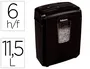Fellowes Destructora LX-25M Capacidad 6 Hojas, Partículas P-4, Clips y Tarjetas, Papelera 11,5L