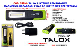 TALOX Linterna LED Rotativa-Magnética-Recargable TZF6814