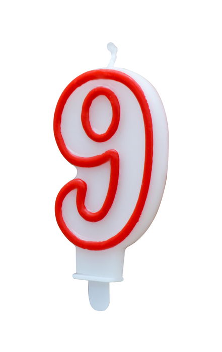 Algon Vela Blanca Con Borde Rojo 7 cm N.9 (36 Unidades)