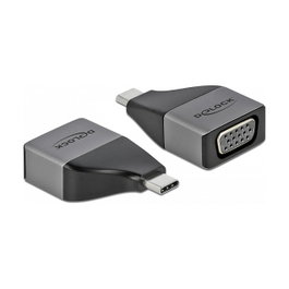 DeLOCK Adaptador USB Type-C a VGA 1080p 64002 Gris