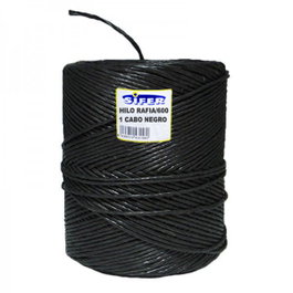 Cuerda Hilo Rafia 600 1 Cabo Negro 750g
