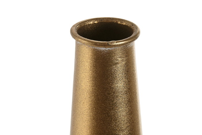 DKD Home Decor Jarrón de Metal Dorado y Blanco 14,5x14,5x55,5 cm