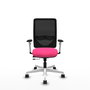 PIQUERAS Y CRESPO Silla de oficina Zulema Rosa y Negro con mecanismo Sincro/Traslack