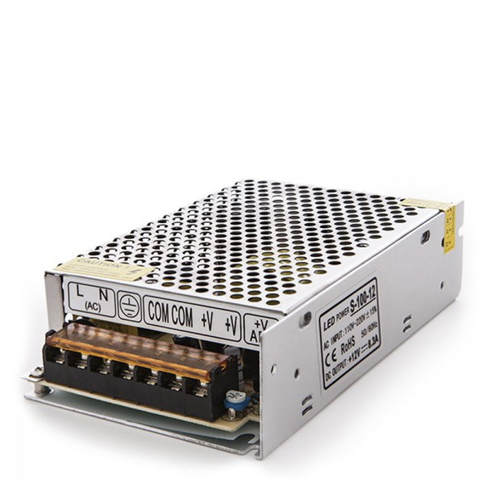Transformador LED 230VAC/12VDC 100W 8,5A IP20 Fuente Alimentación Regulada