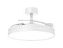 Argon Ventilador de Techo Aro con 3 Aspas Plegables, Luz Calida-Fria-Blanca y 6 Velocidades, 48.5x28.2x48.5 cm Desplegado 106 cm, Color Blanco