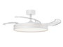 Argon Ventilador de Techo Aro con 3 Aspas Plegables, Luz Calida-Fria-Blanca y 6 Velocidades, 48.5x28.2x48.5 cm Desplegado 106 cm, Color Blanco