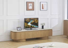 DKD Home Decor Mueble TV MDF Granito 200x40x45 Marrón Claro