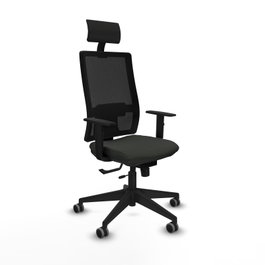 PIQUERAS Y CRESPO Silla de oficina Horna con mecanismo Sincro/Traslack, Negro