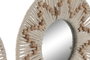 DKD Home Decor Set de 3 Decoraciones de Pared de Algodón y MDF Blanco