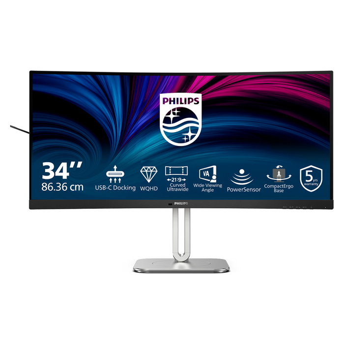 Philips 34B2U5600C Monitor Curvo 34 pulgadas Dual QHD Gris