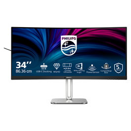 Philips 34B2U5600C Monitor Curvo 34" (86.4 cm) Dual QHD 3440x1440, 120Hz, 4ms, VA, USB-C, Altavoces, Gris