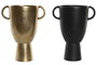 DKD Home Decor Jarrón de Aluminio Set de 2 (Negro y Dorado)