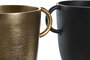 DKD Home Decor Jarrón de Aluminio Set de 2 (Negro y Dorado)