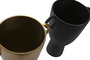 DKD Home Decor Jarrón de Aluminio Set de 2 (Negro y Dorado)