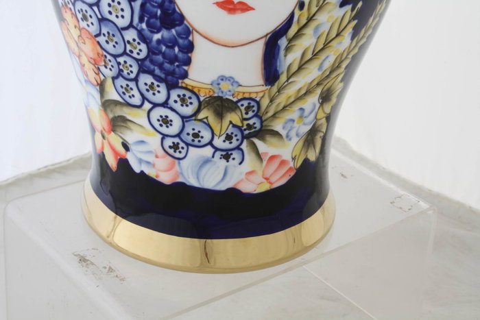 DKD Home Decor Jarrón de Porcelana Margot Multicolor y Azul DKD Home Decor Jarrón de Porcelana Margot Multicolor y Azul