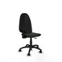 Silla de oficina Algarra con mecanismo Contacto permanente básico tapizada con Tela color Negro. Equipada con Base poliamida negra, Sin brazos y Ruedas de parqué