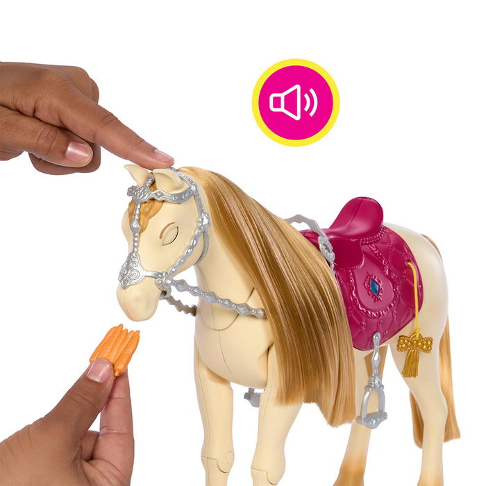 Barbie Caballo Hxj42 con Sonidos, Música y Accesorios, Juguete +3 años