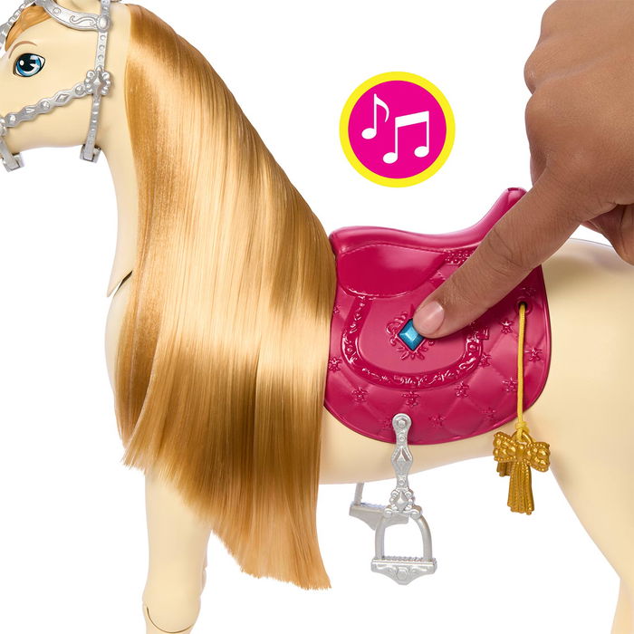 Barbie Caballo Hxj42 con Sonidos, Música y Accesorios, Juguete +3 años