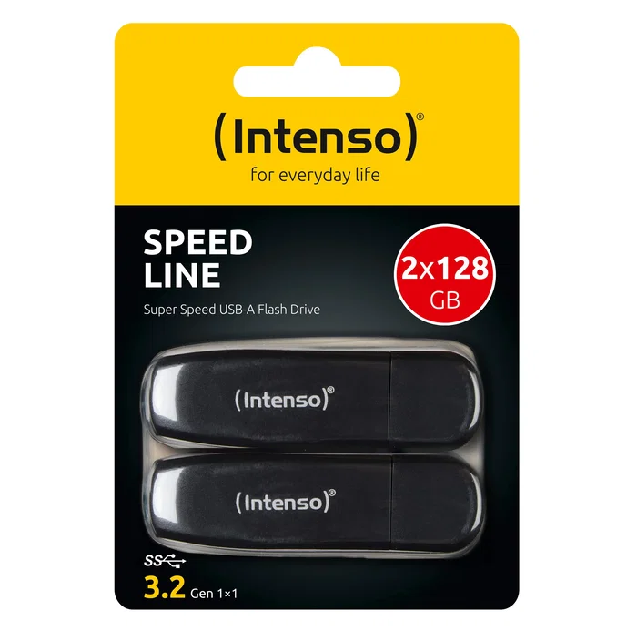 Intenso 3533495 Memoria USB 128 GB Tipo A 3.2 Gen 1 (70 MB/s) Pack de 2 - Negro con Tapa Intenso 3533495 Memoria USB 128 GB Tipo A 3.2 Gen 1 (70 MB/s) Pack de 2 - Negro con Tapa