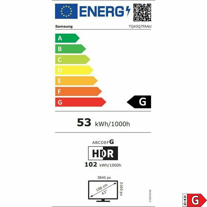 Samsung QLED Q7F TQ43Q7FAAU 43 pulg. 4K Ultra HD Smart TV