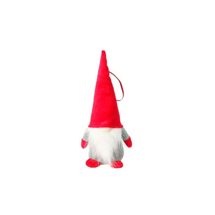 Home & Styling Gnomo gris con gorro rojo 8 x 22 cm